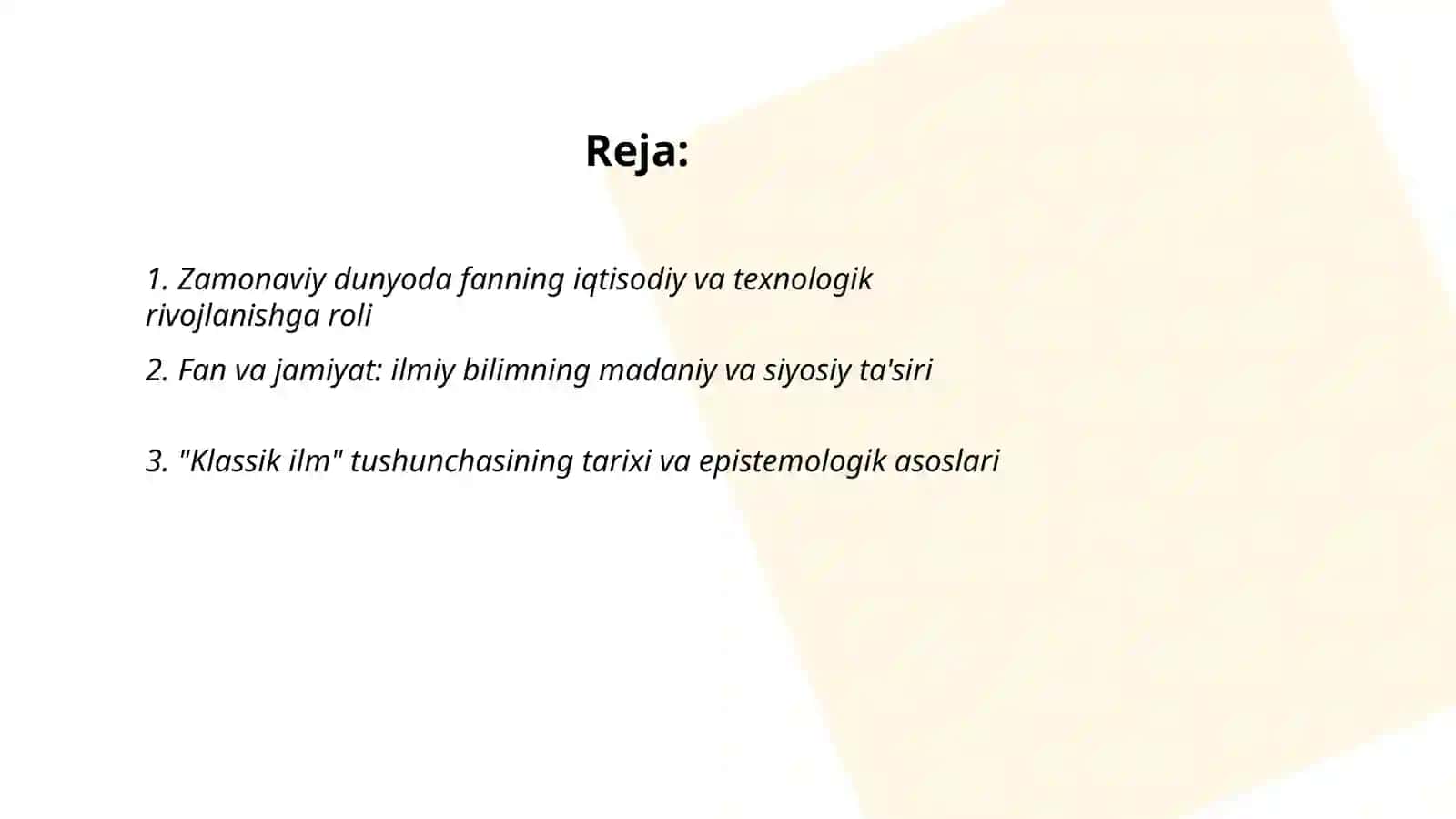 ZAMONAVIY DUNYODA FANNING O‘RNI VA ROLI 2