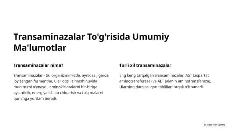 Transaminazalarning Klinik Ahamiyati 2