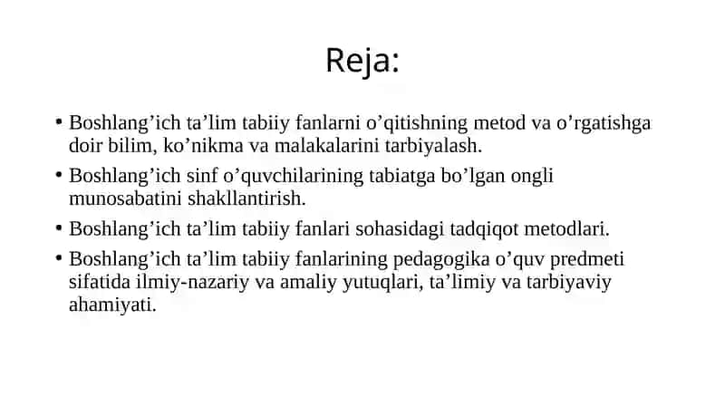 Boshlang’ich ta’lim tabiiy fanlarning o’qitish metodologiyasi va ko’nikmalari 2