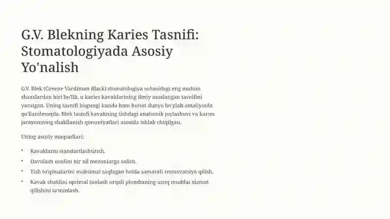 G.V. Blekning Karies Tasnifi 2