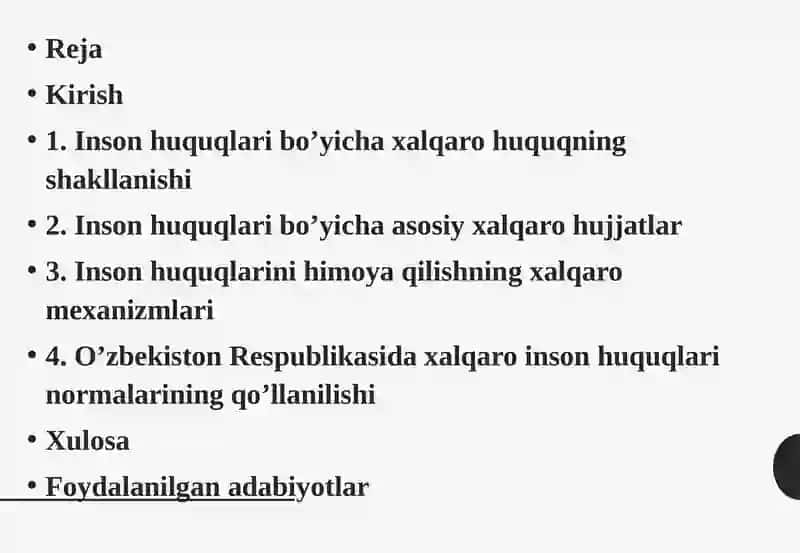 Inson huquqlari bo'yicha xalqaro huquq 2