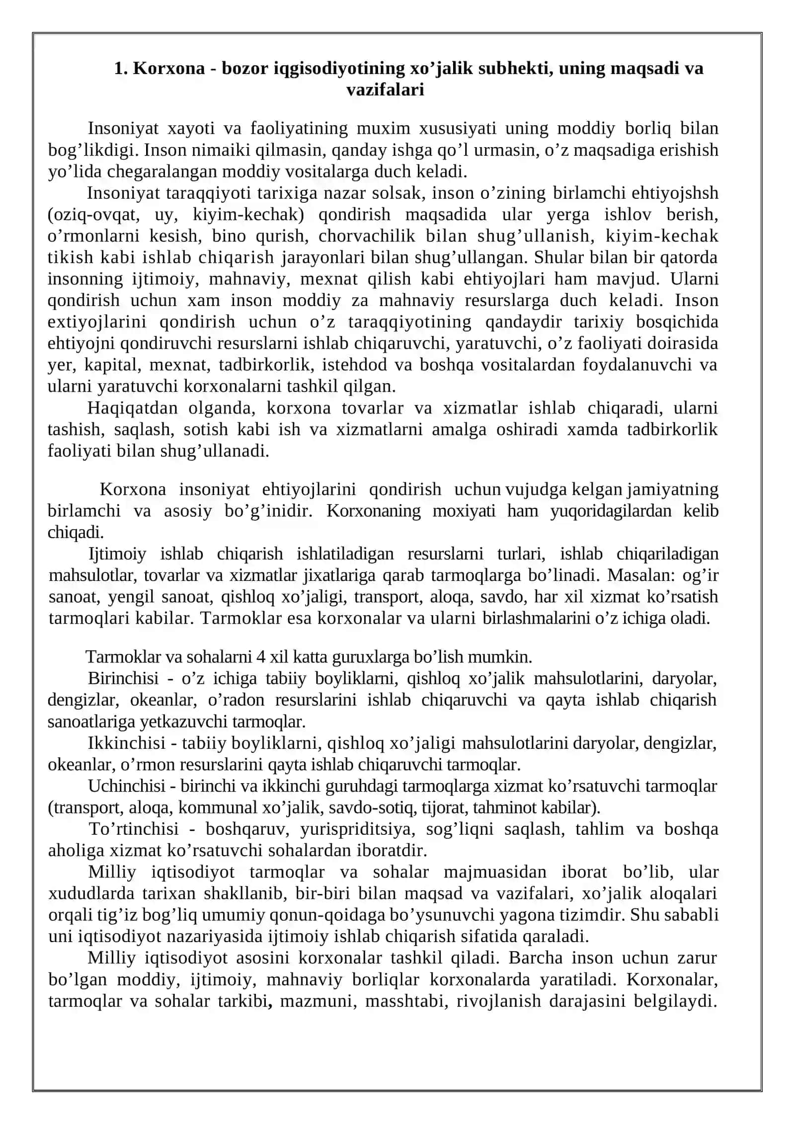 KORXONA-MILLIY IQTISODIYOTNI ASOSIY BO’G’INI SIFATIDA 2