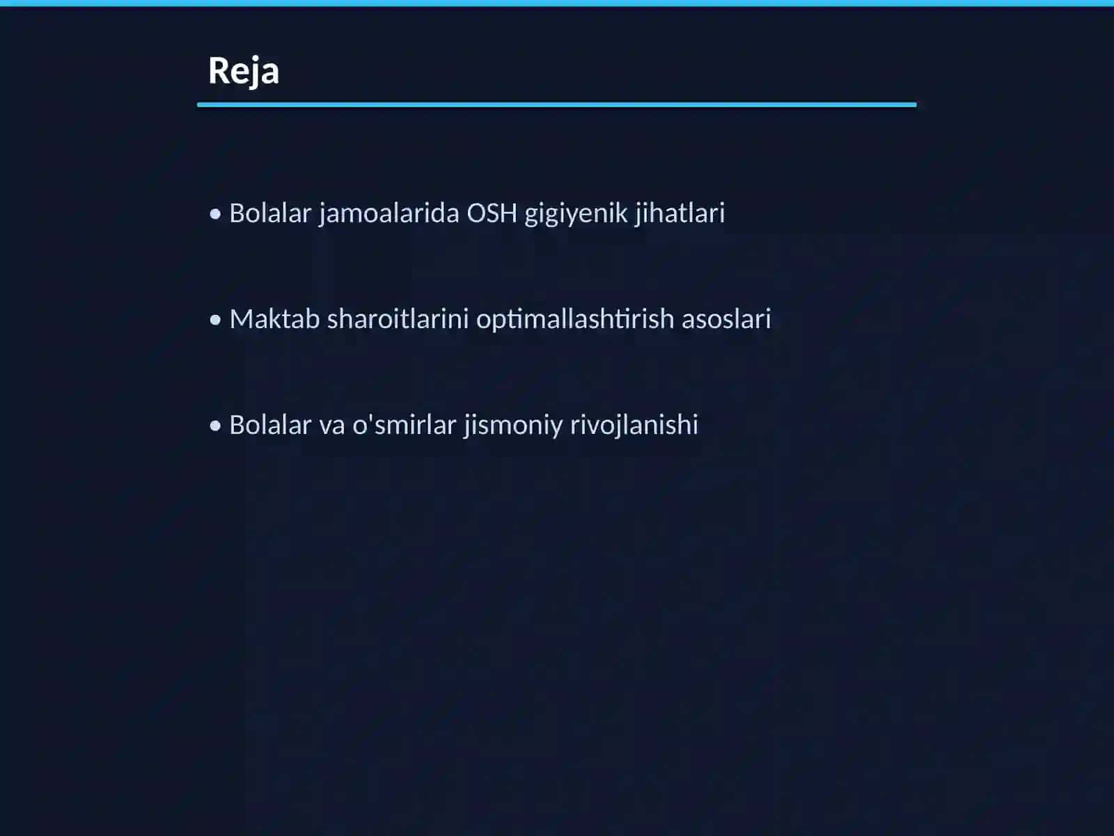 Bolalar jamoalarida OSH ishining gigiyenik jihatlari 2