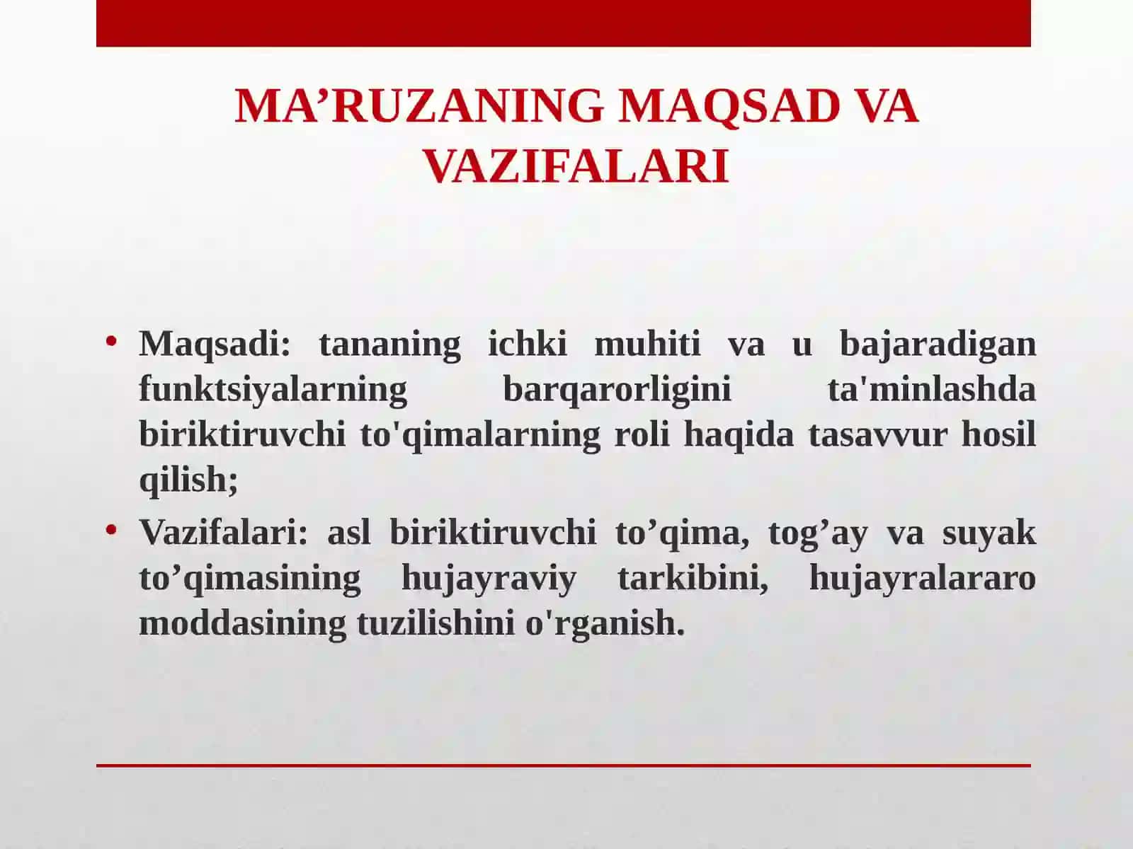MA’RUZA MAVZUSI:ASL BIRIKTIRUVCHI TO’QIMA.TOG’AY VA SUYAK TO’QIMASI 2
