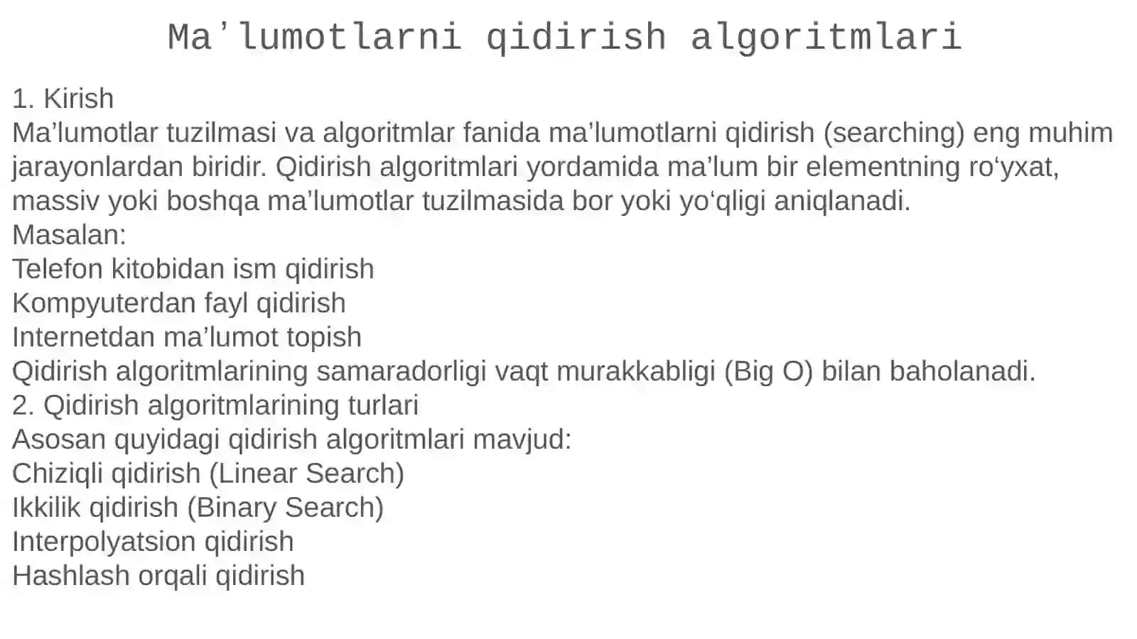 Maʼlumotlarni qidirish algoritmlari 2