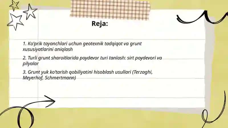 Koʻprik tayanchlarini turli grunt sharoitlari uchun hisoblash 2