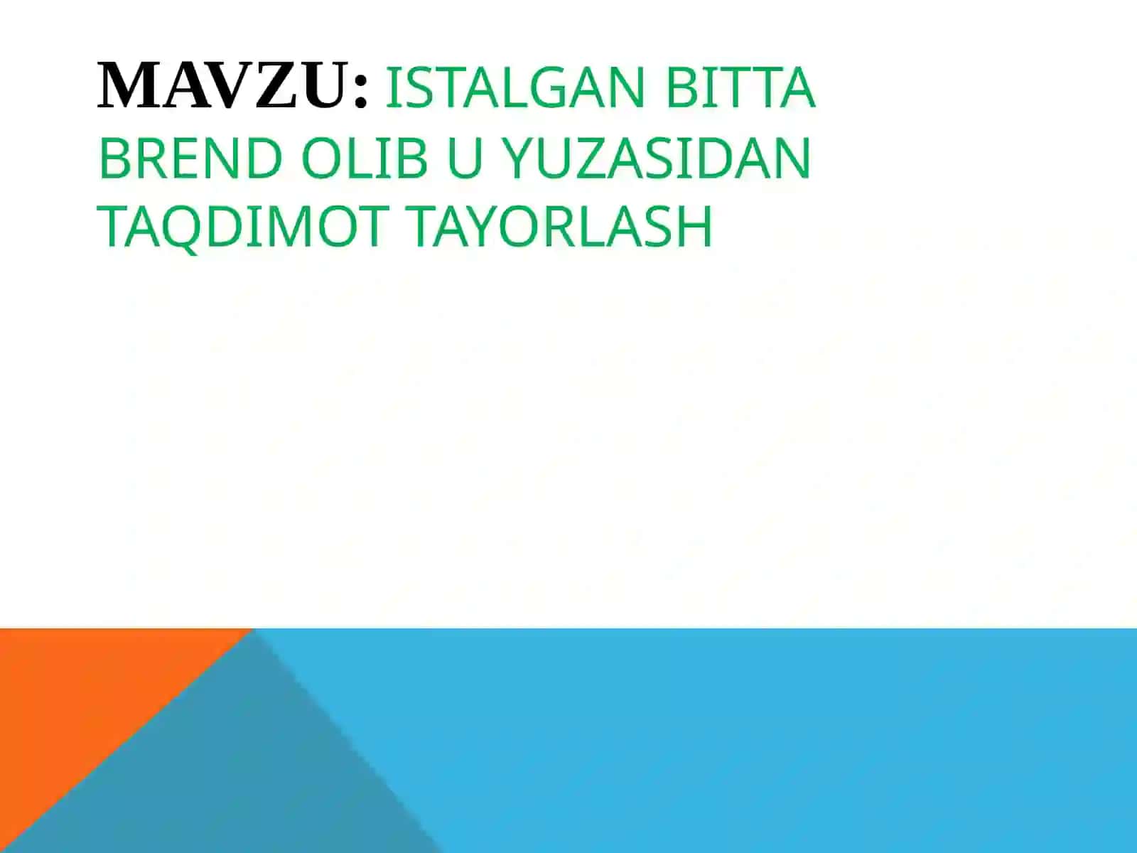 XALQARO BIZNES STRATEGYASI 2