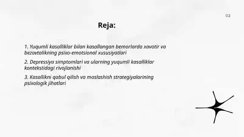 Yuqumli kasalliklari bilan kasallangan bemorlarning psixo-emotsional xususiyatlari 2