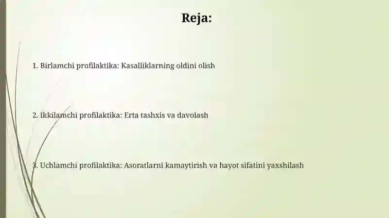 Yuqumli boʻlmagan kasalliklarning birlamchi ikkilamchi uchlamchi profilaktikasi 2