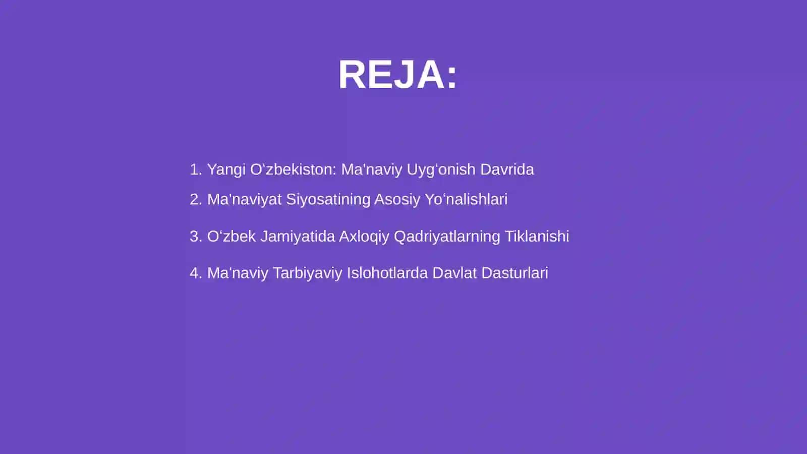 Yangi Oʻzbekistonda amalga oshirilayotgan ma'naviy oʻzgarishlar 2