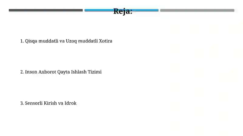 Inson axborotini qayta ishlash tizimi 2