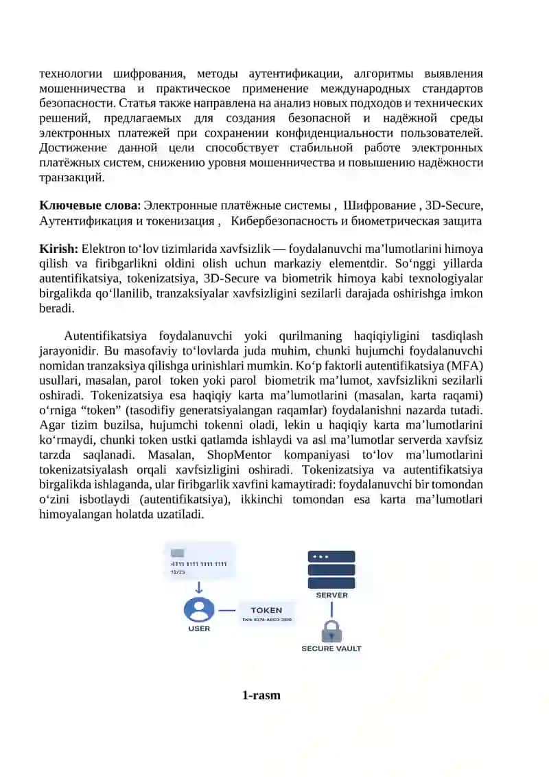 Mustaqil ish elektron tolov tizimlarida xavfszlik 2