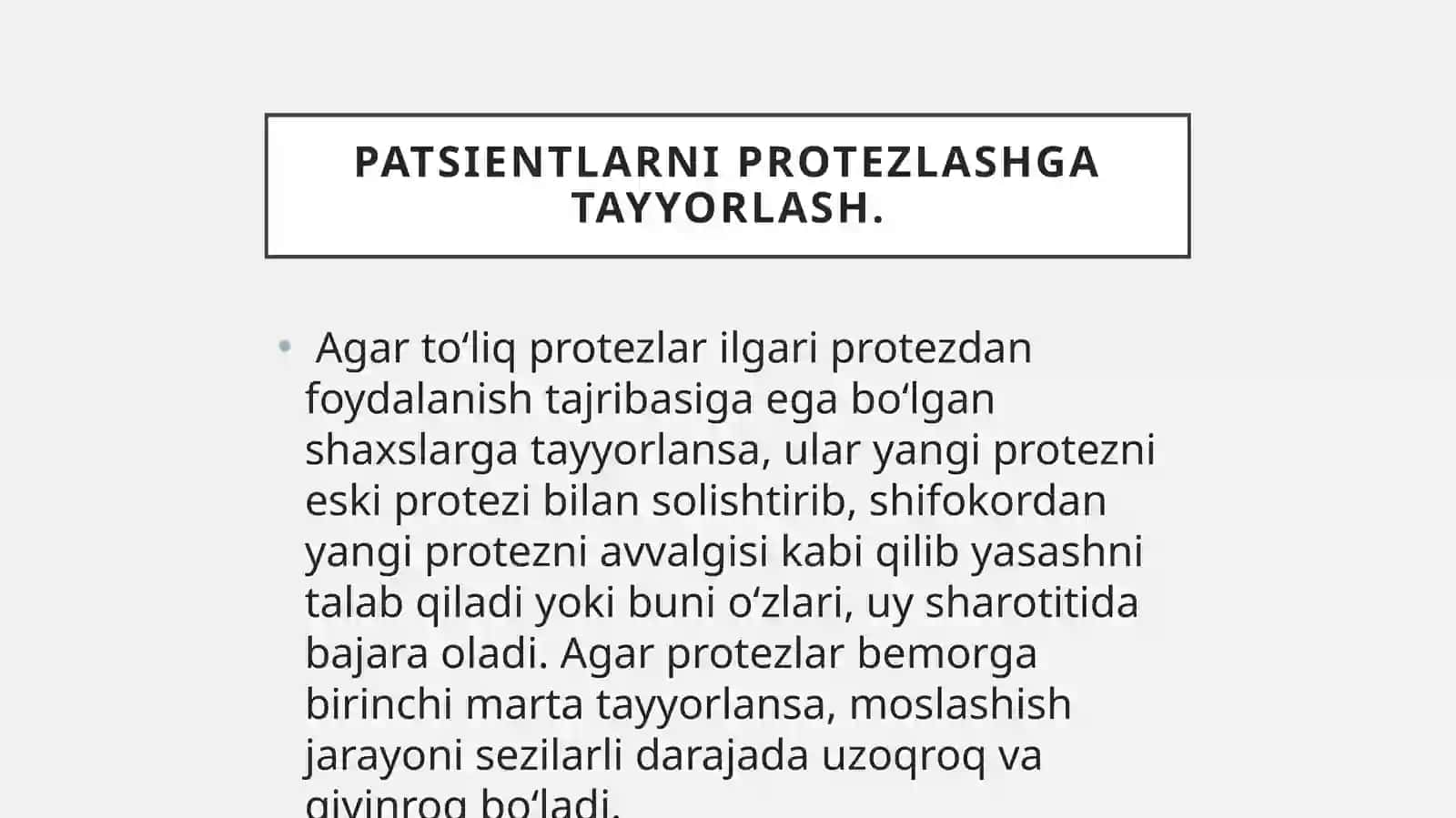 To'liq olib qo'yiladigan tish protezlariga og'iz bo'shlig'ini tayyorlash 2