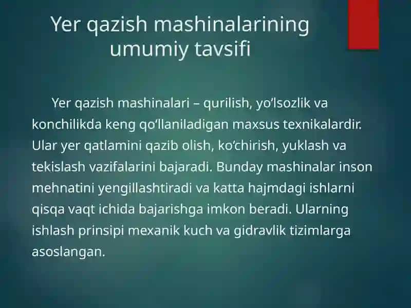 Yer qazish mashinalari va ularning turlari 2