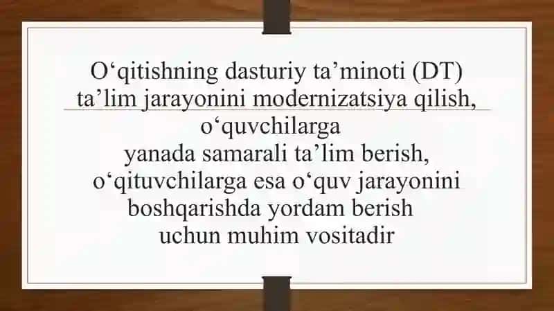 O`qitish dasturiy ta`minotiga oid materiallar bilan tanishishi 2