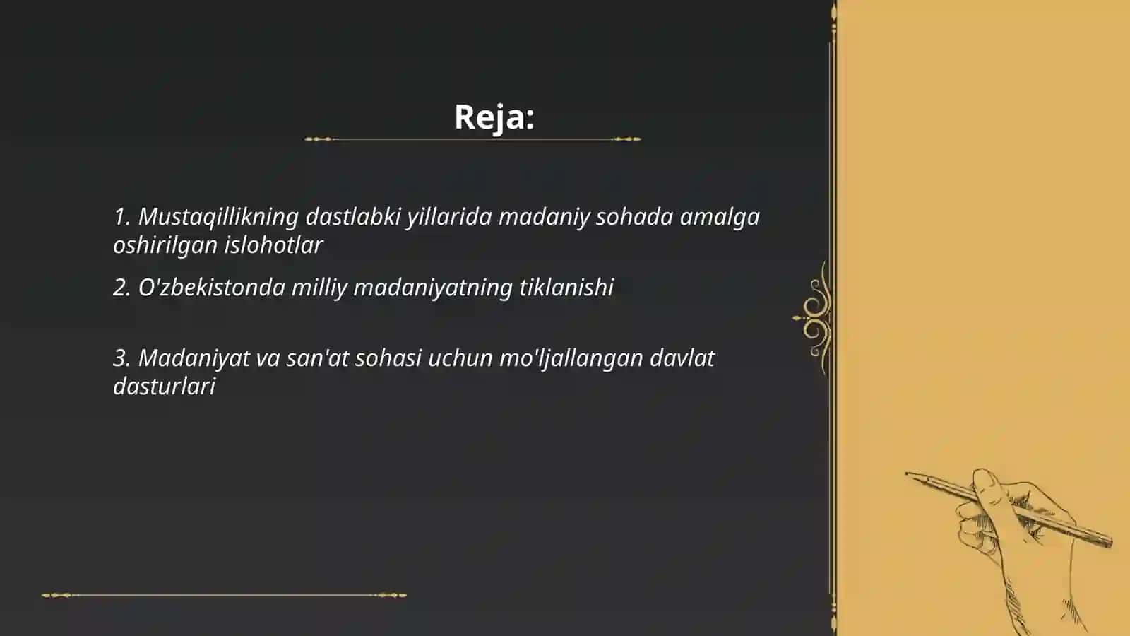 Mustaqillik yillarida Ózbekistondagi manaviy va madaniy taraqqiyot 2