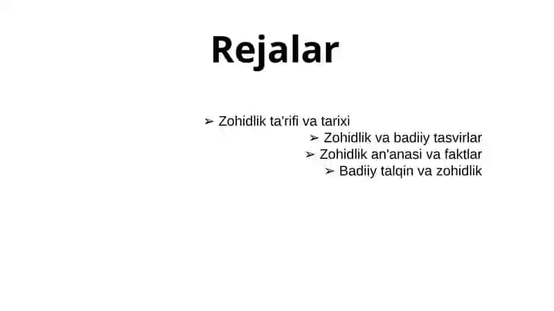 ADABIYOTDA ZOHIDLIK AN’ANASINING BADIIY TALQINI 2