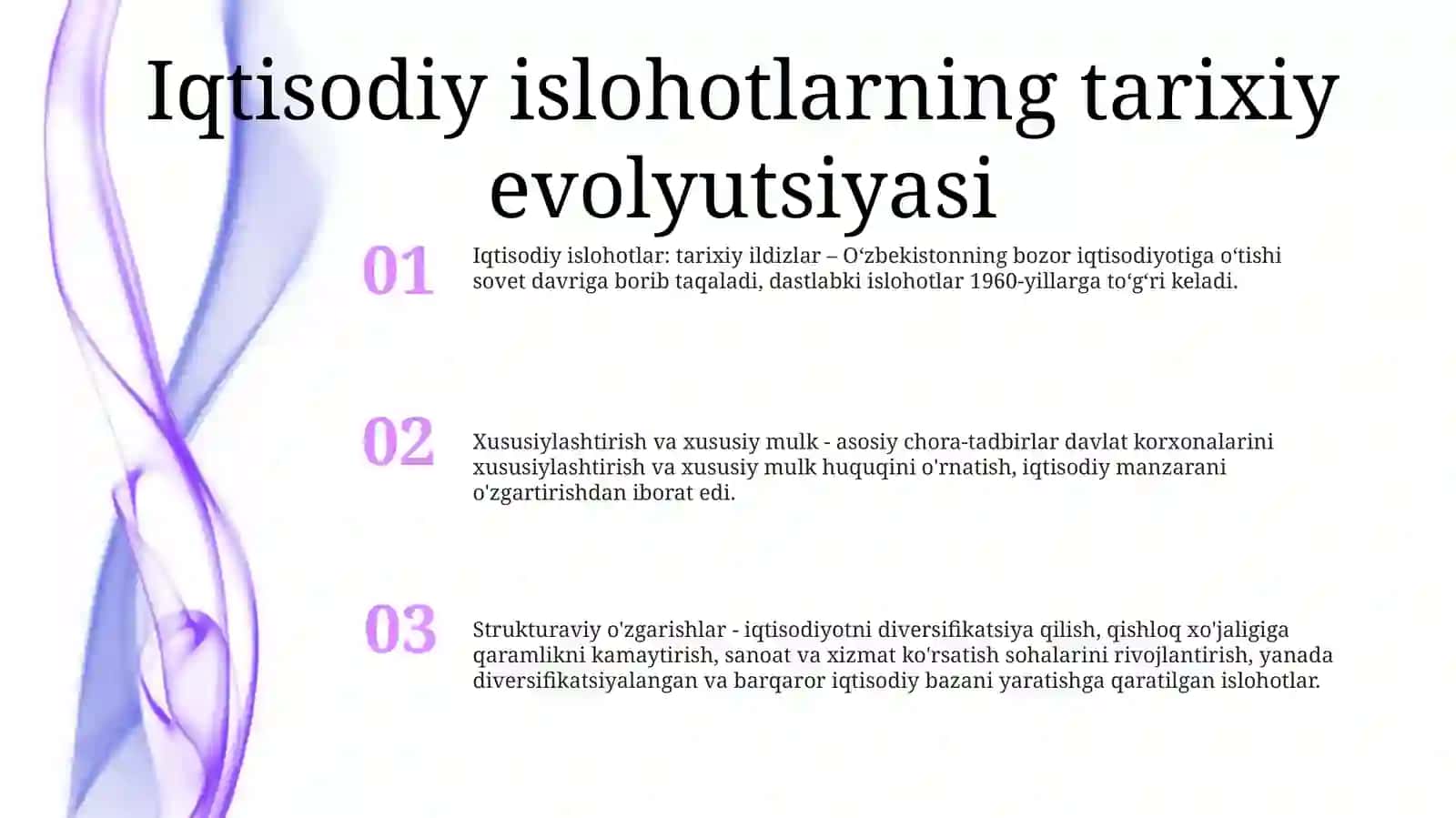 Iqtisodiy Islohotlar Xususiy Mulkchilikning Shakllanishi 2