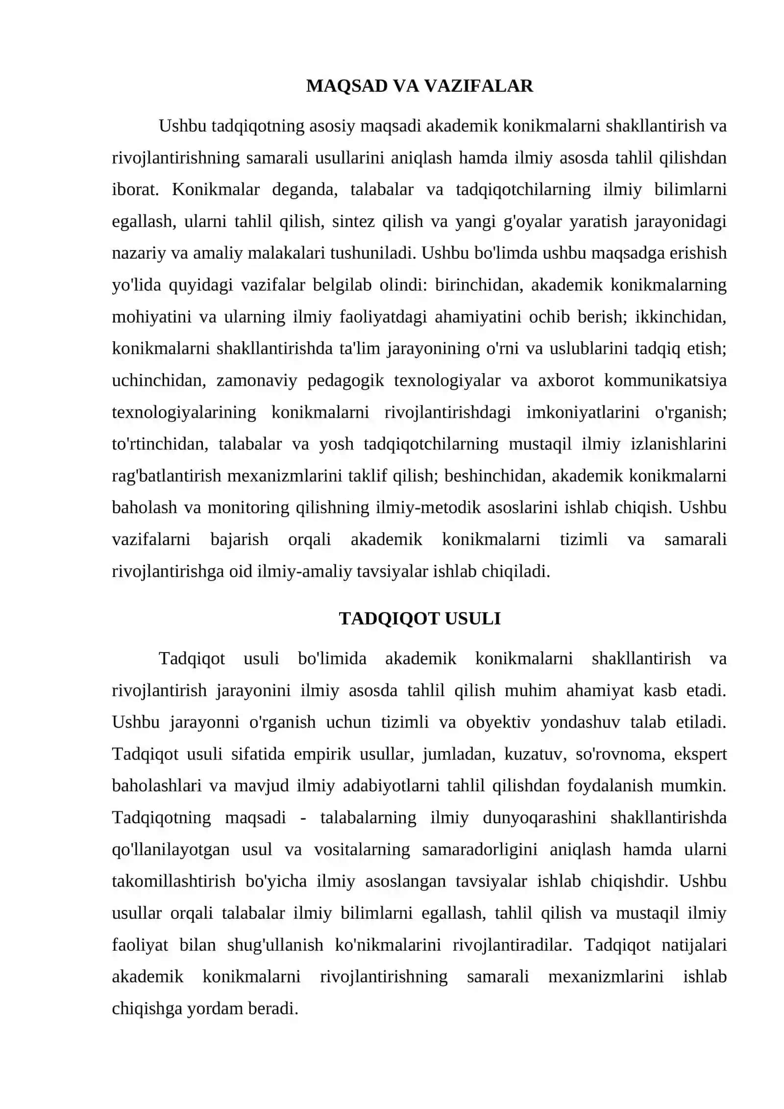 AKADEMIK KONIKMALARNI SHAKLLANTIRISH VA RIVOJLANTIRISH YOLLARI 2