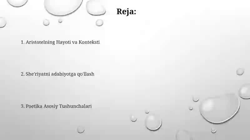 Aristotelning Poetika asarini oʻrganish 2