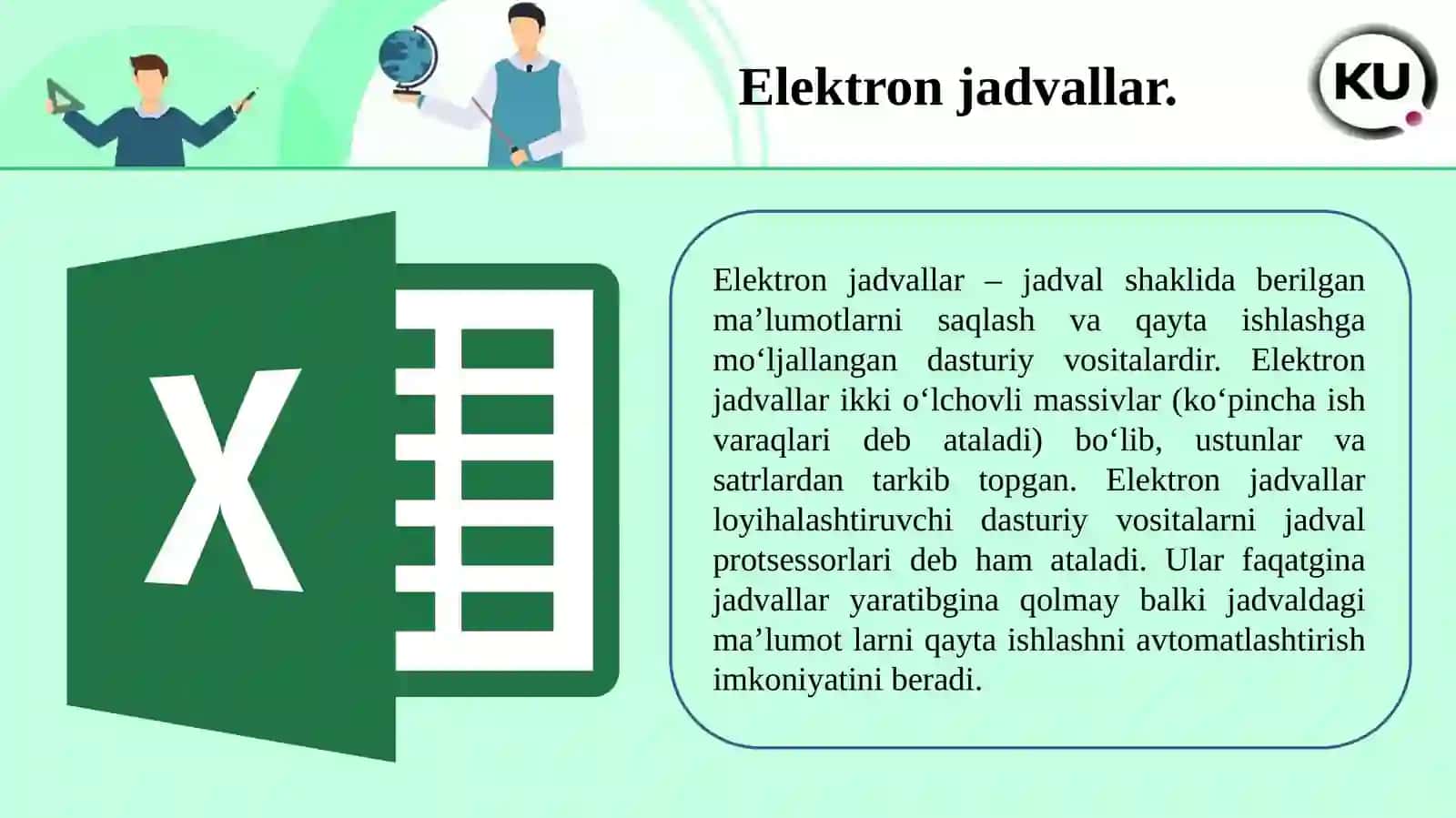 ELEKTRON JADVALLARDAN FOYDALANISH TEXNOLOGIYALARI 2