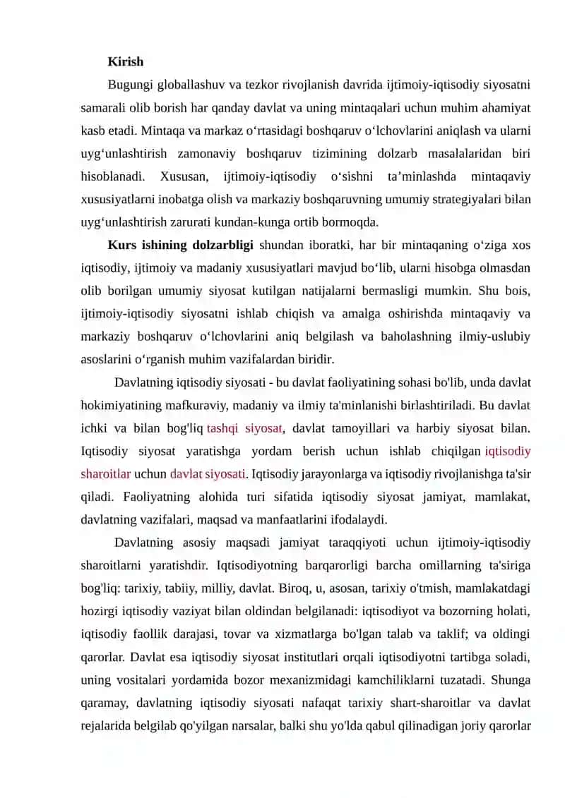 IJTIMOIY IQTISODIY SIYOSAT OLIB BORISHDA MINTAQA HAMDA MARKAZ BOSHQARUVI OʻLCHOVLARINI ANIQLASH USULLARI 2