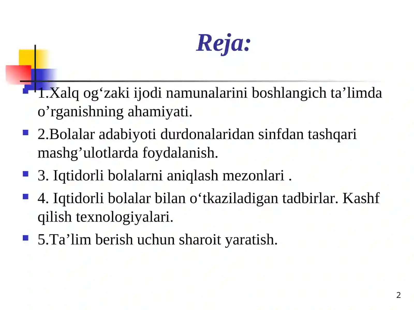 Iqtidorli o‘quvchilar bilan ishlash metodikasi 2