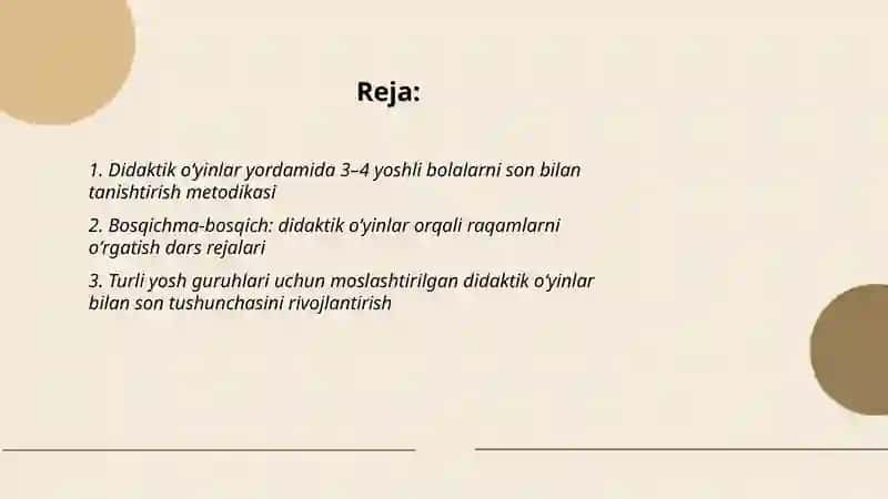 Elementar matematika mashgʻulotlar jarayonida bolalarni son va raqamlar bilan tanishtirishda didaktik oʻyinlardan foydalanish 2