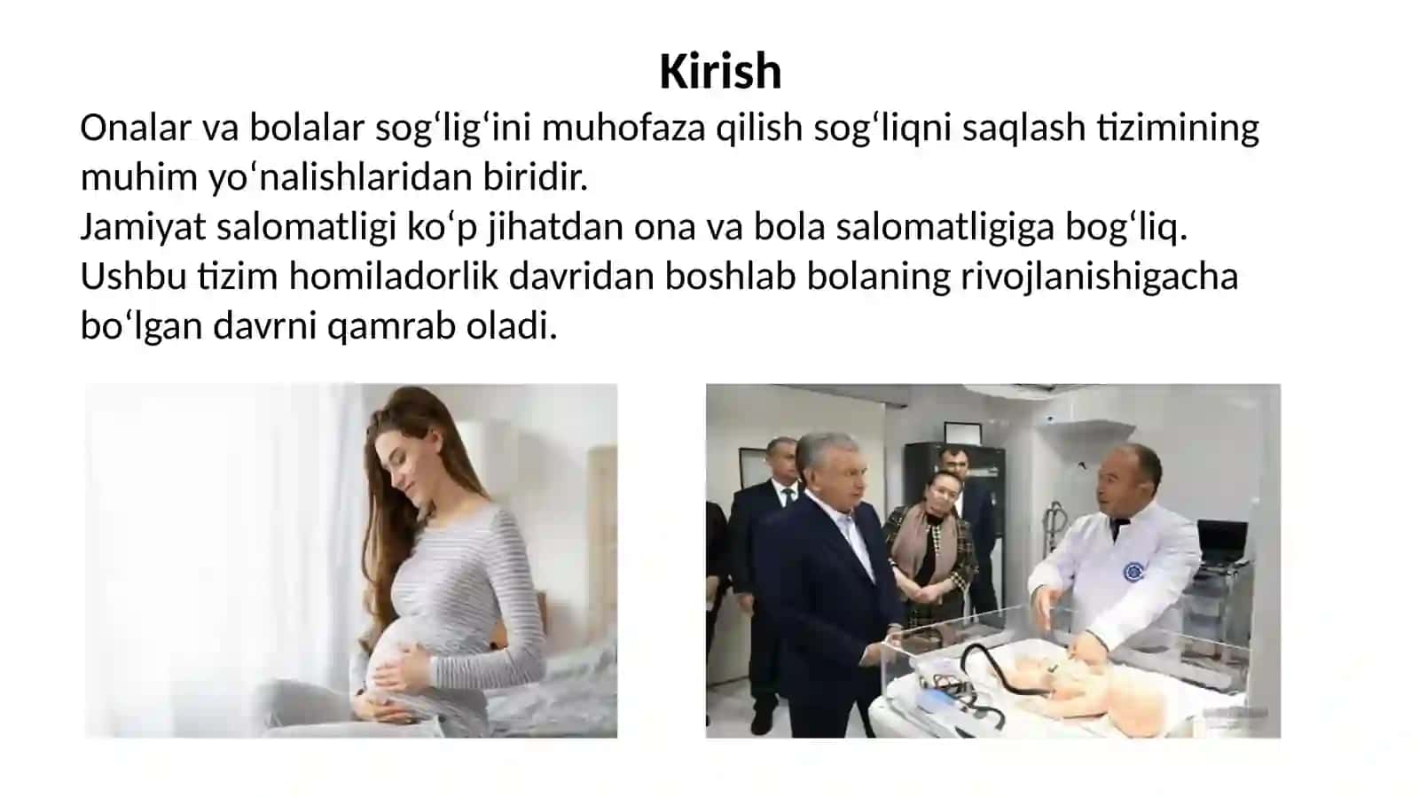 Onalar va bolalar sog'ligi ni muhofaza qilish 2