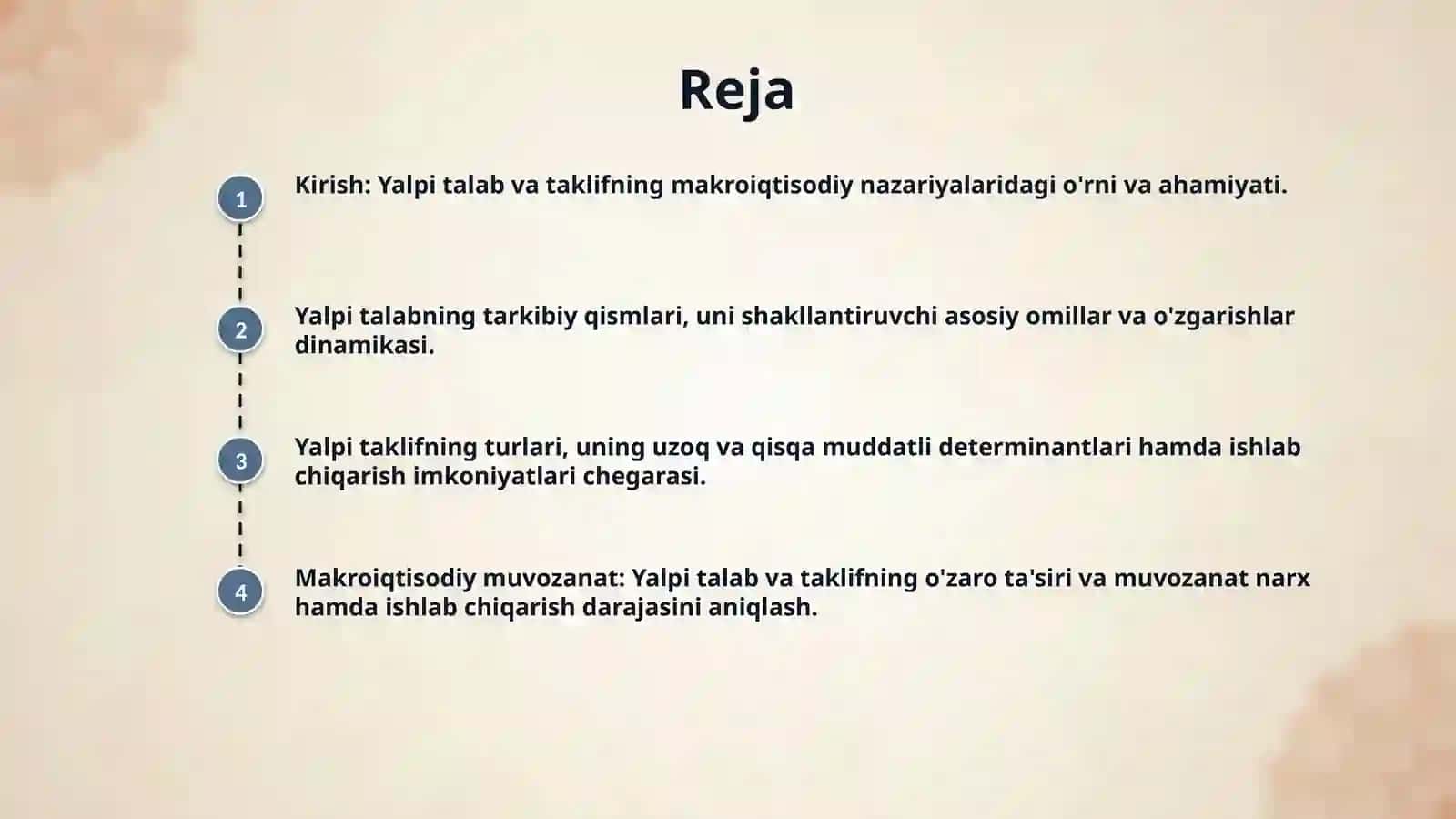 Yalpi talab va yalpi taklif tushunchalari hamda ularning shakllanishi. 2