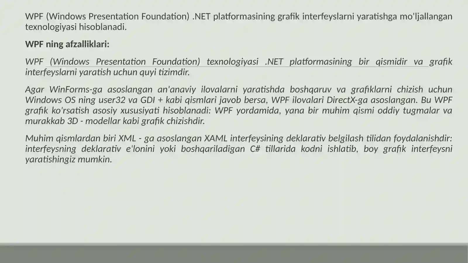 WPF texnologiyasi 2
