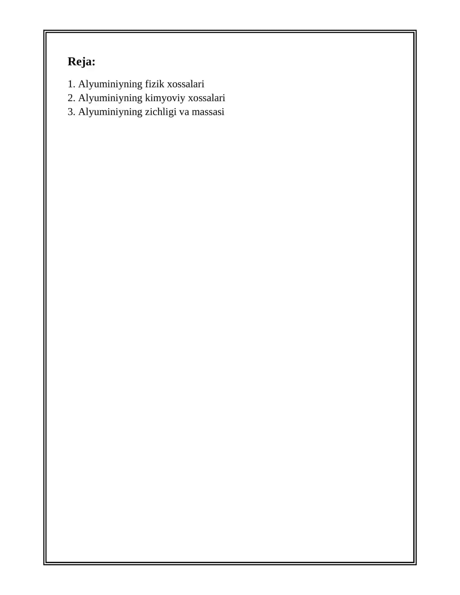 REFERAT ALYUMNIY XOSSALARI 2