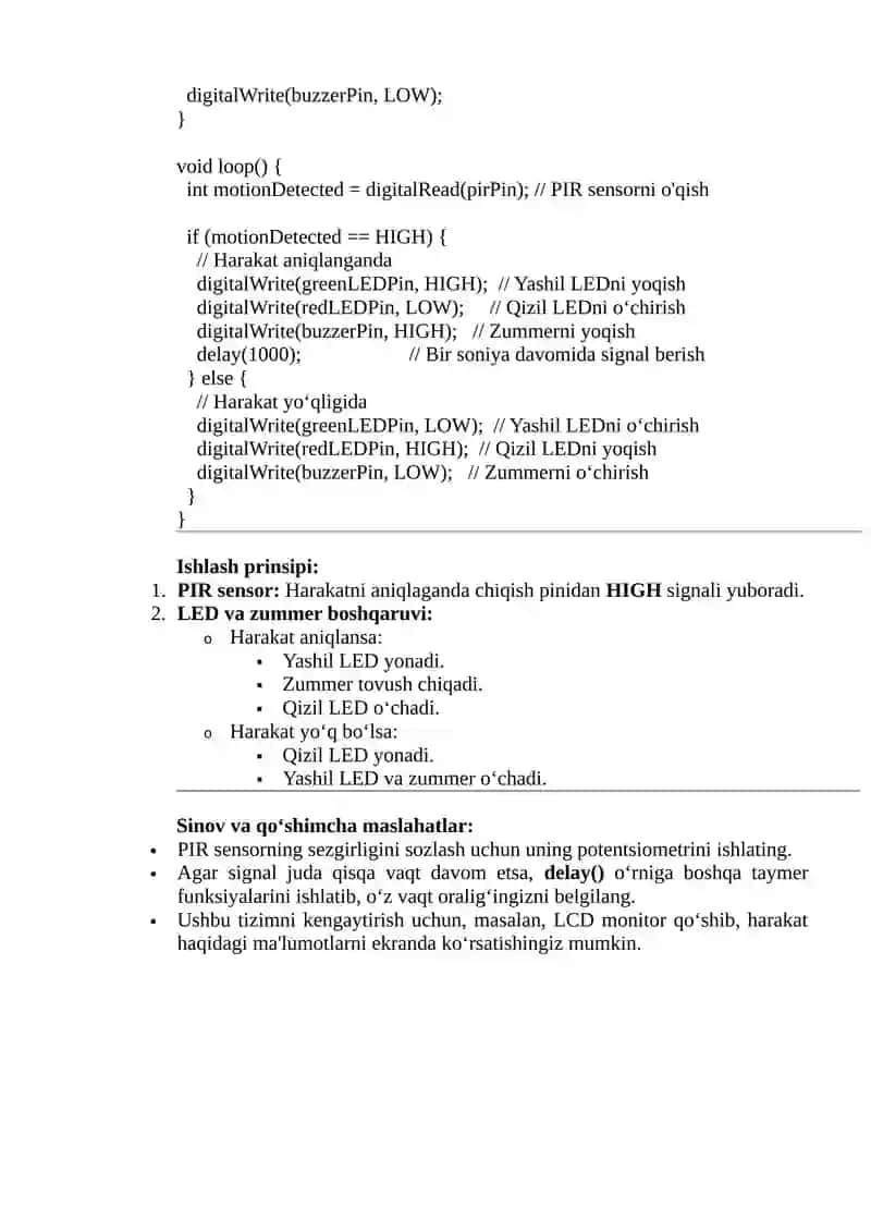 Arduino yordamida harakat detektori (PIR sensor) 2
