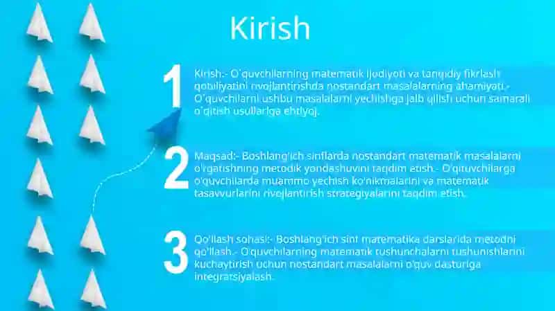 Boshlang'Ich Sinf Matematika Darslarida Nostandart Masalalarni Yechishga O'Rgatish Metodikasi 2
