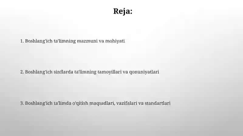 Boshlangʻich taʼlim mazmuni va mohiyati 2