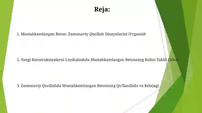 Mustahkamlangan Beton: Zamonaviy Qurilish Dizaynlarini O'rganish 2