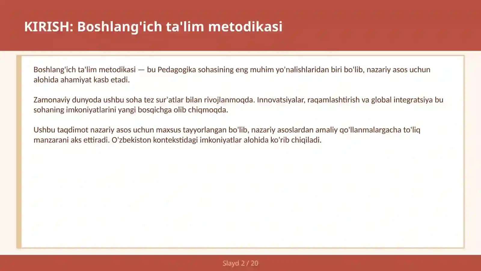 Boshlang'ich ta'lim metodikasi 2