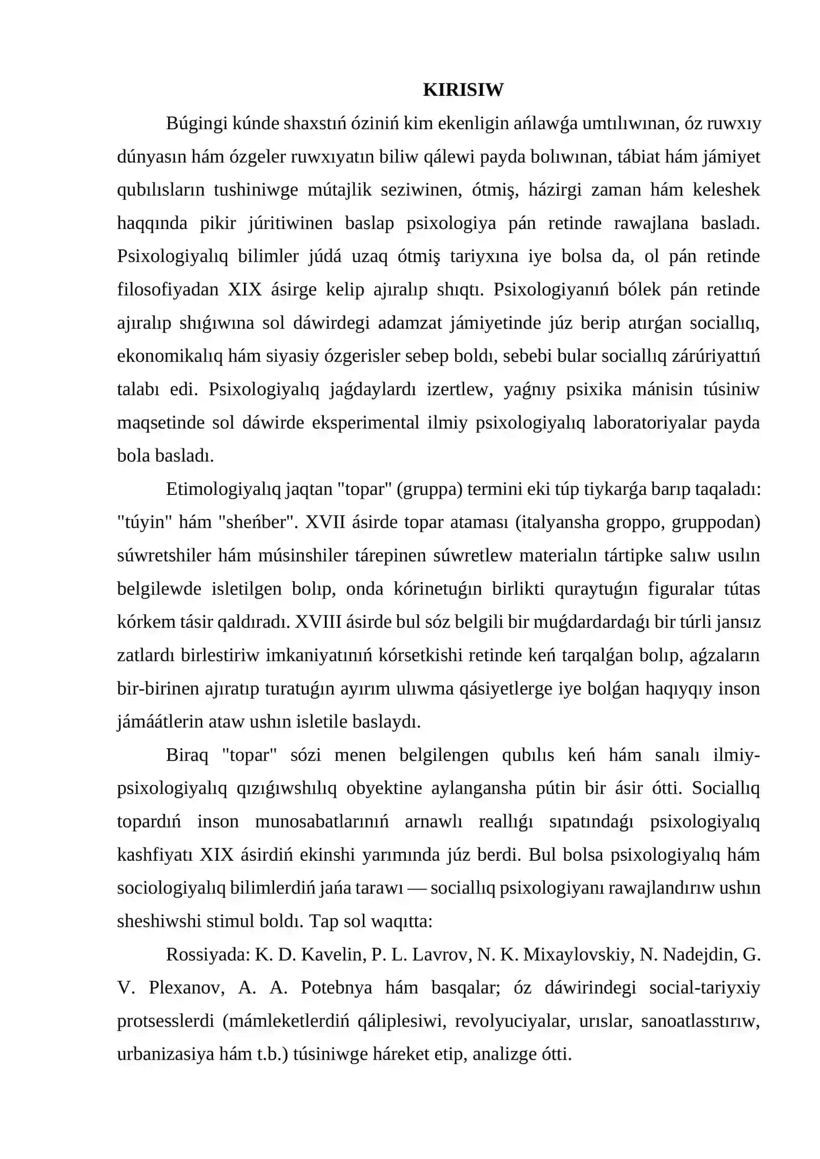 Úlken toparlar ham massalıq psixologiya 2