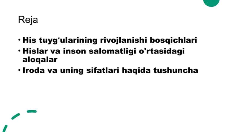Hissiyotning shakllanishi va rivojlanishi bosqichlari 2