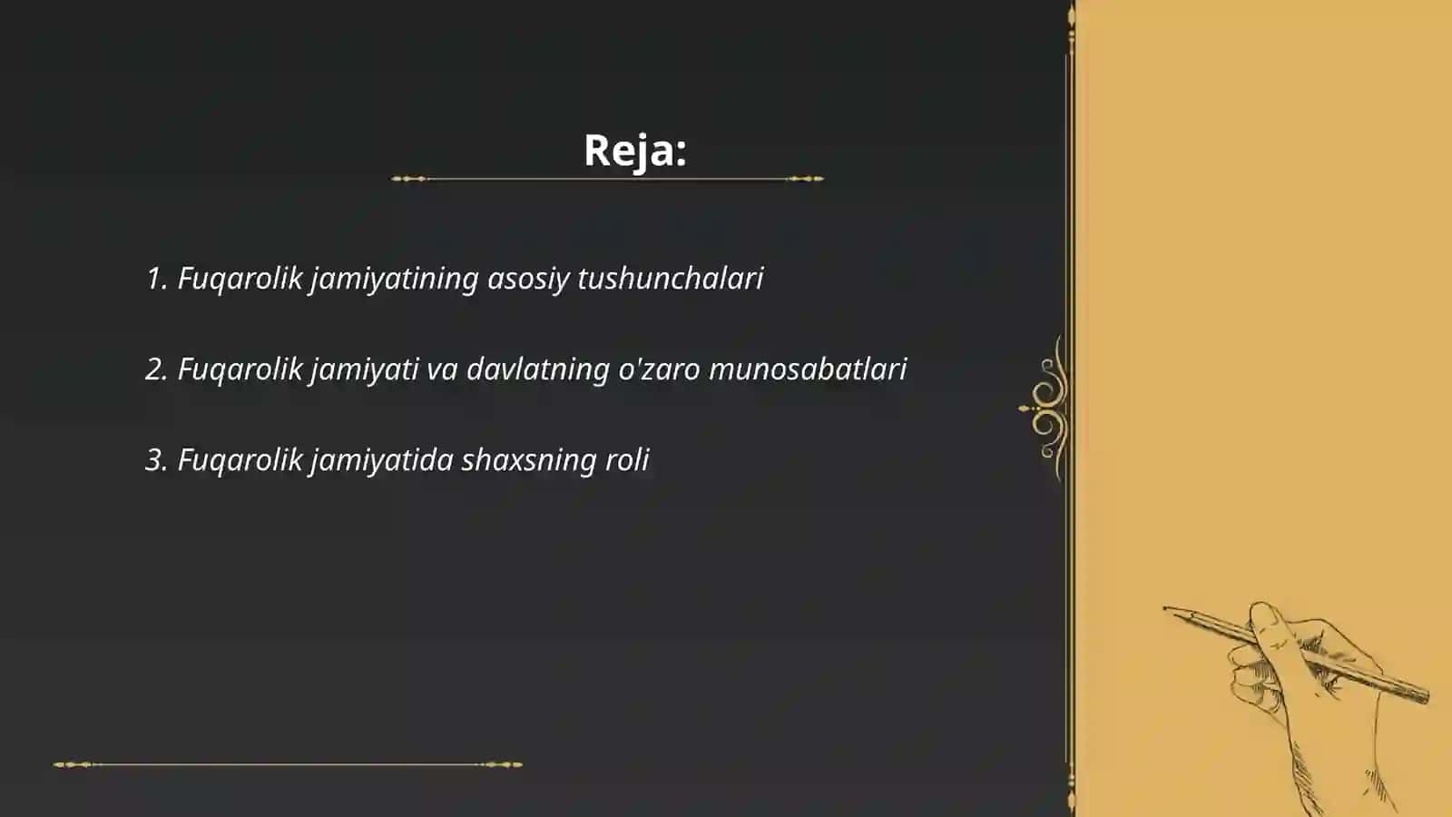 Fuqarolik jamiyati va shaxs o'rtasidagi o'zaro munosabatlarning konstitutsiyaviy asosi 2