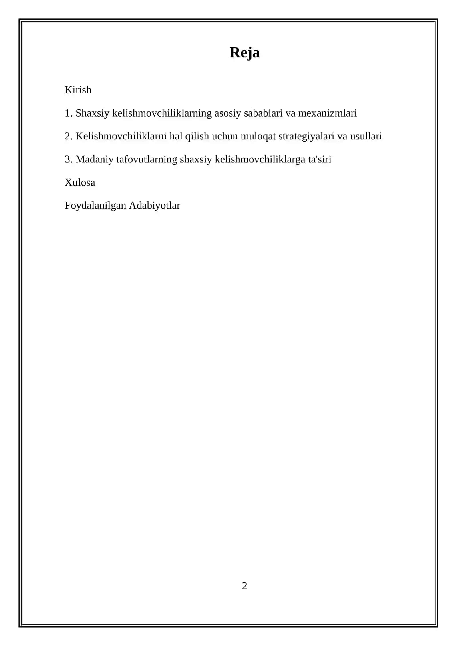 Shaxsiy kelishmovchiliklarning asosiy sabablari va mexanizmlari 2