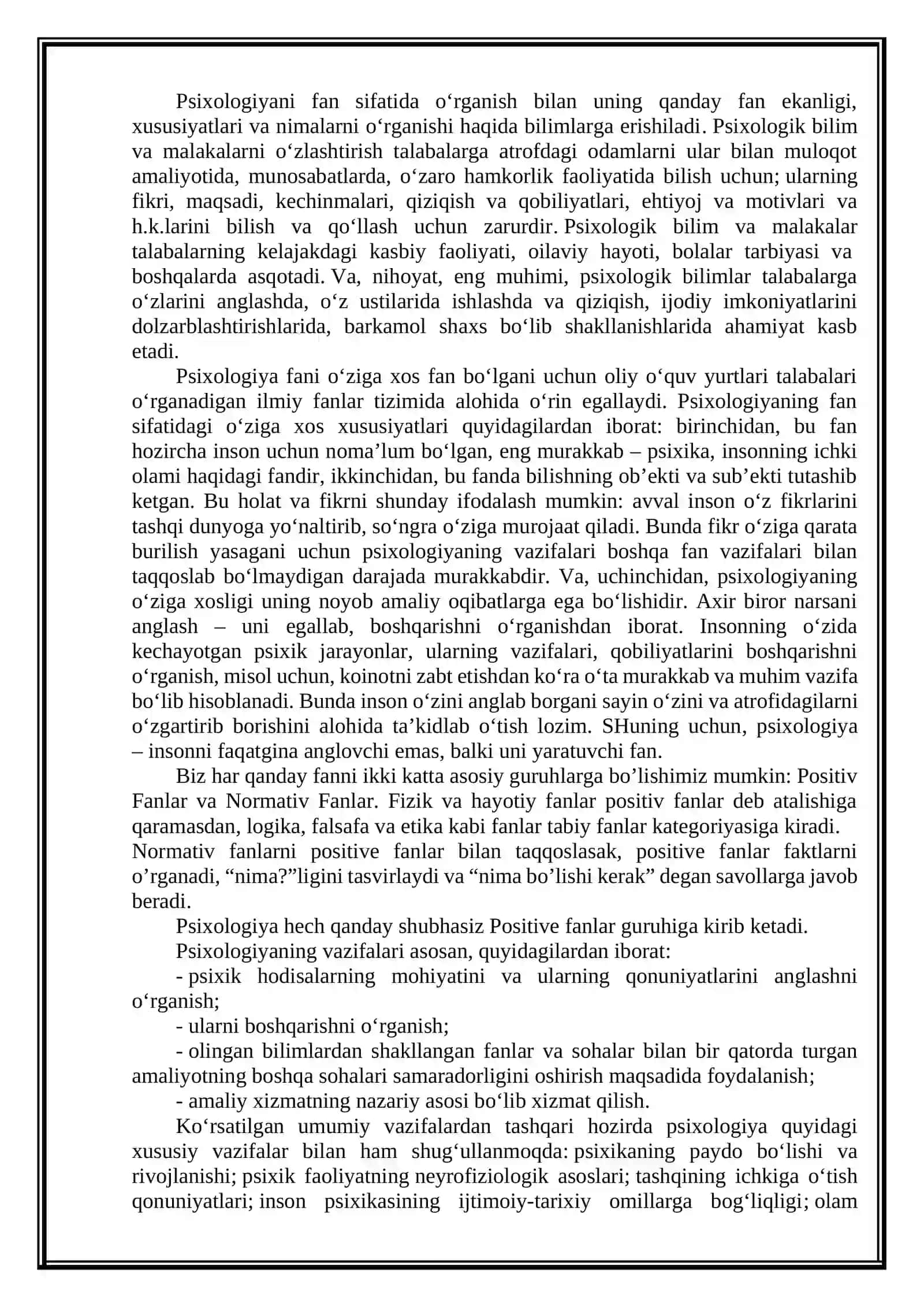 PSIXOLOGIYA FANINING PREDMETI VA RIVOJLANISH TARIXI 2