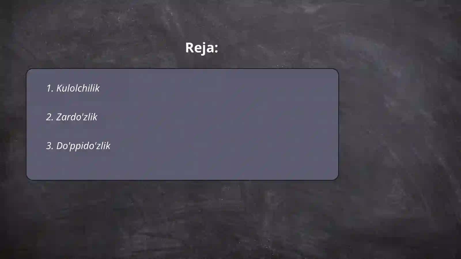O'zbek xalq amaliy sa'nat turlari 2