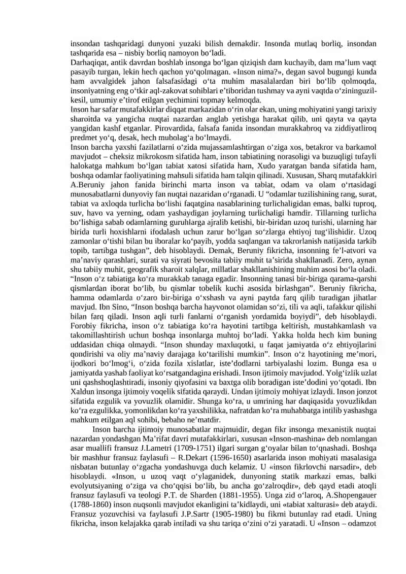 INSON FALSAFASI (FALSAFIY ANTROPOLOGIYA) 2