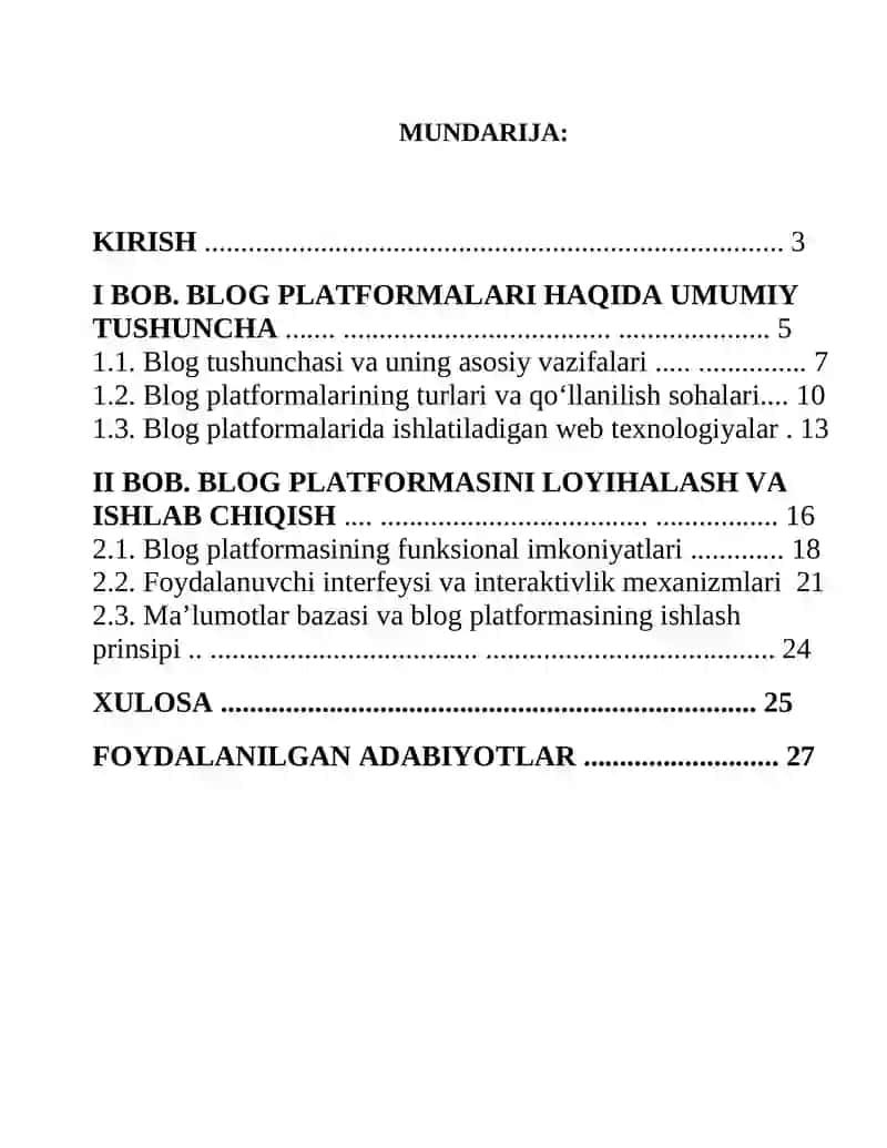 Blog platformasi yaratish 2