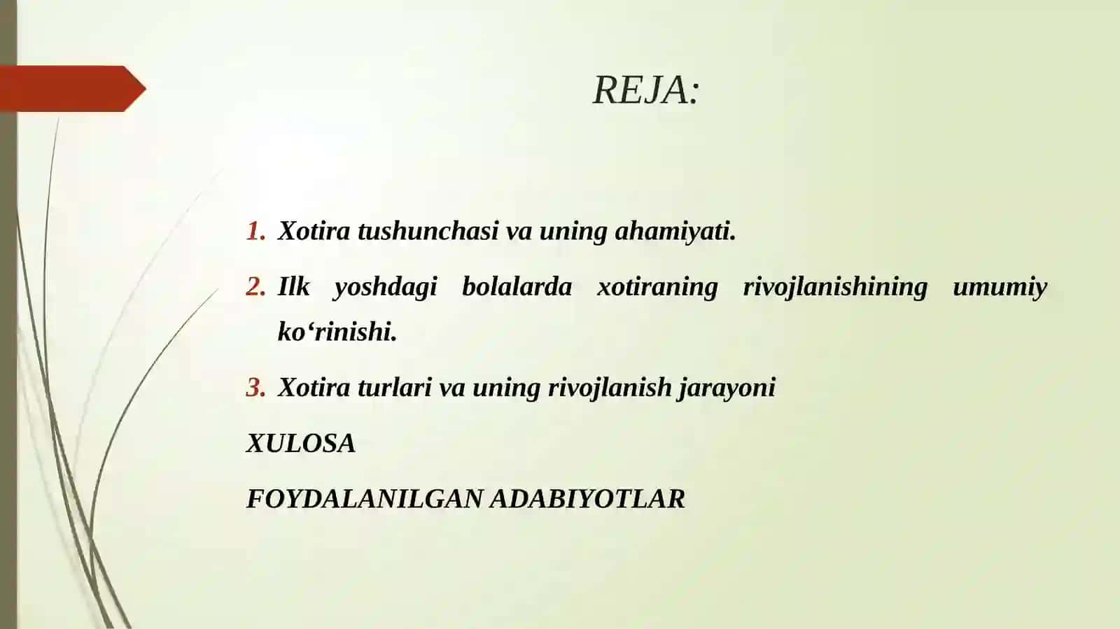 ILK YOSHDAGI BOLALARDA XOTIRANING RIVOJLANISHI 2