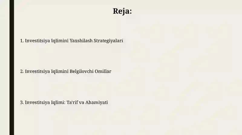 Investitsiya muhiti va uni belgilovchi omillar 2