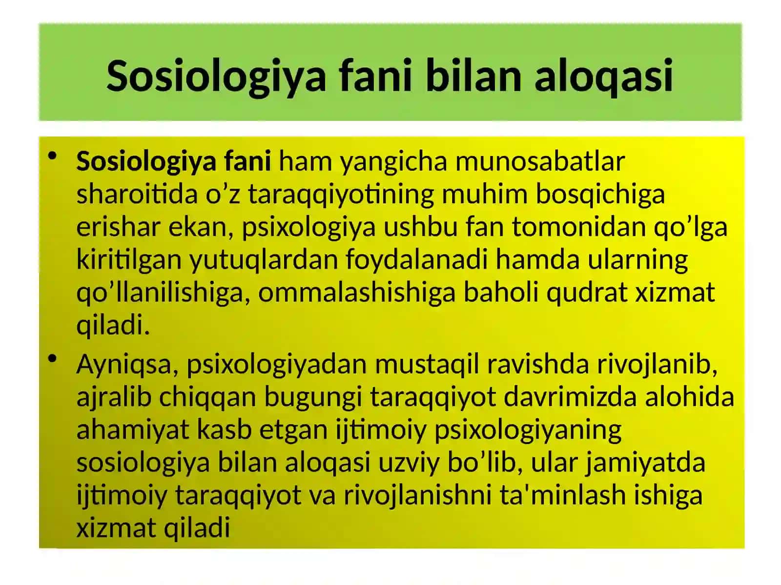 Psixologiyaning fanlar bilan aloqasi 2