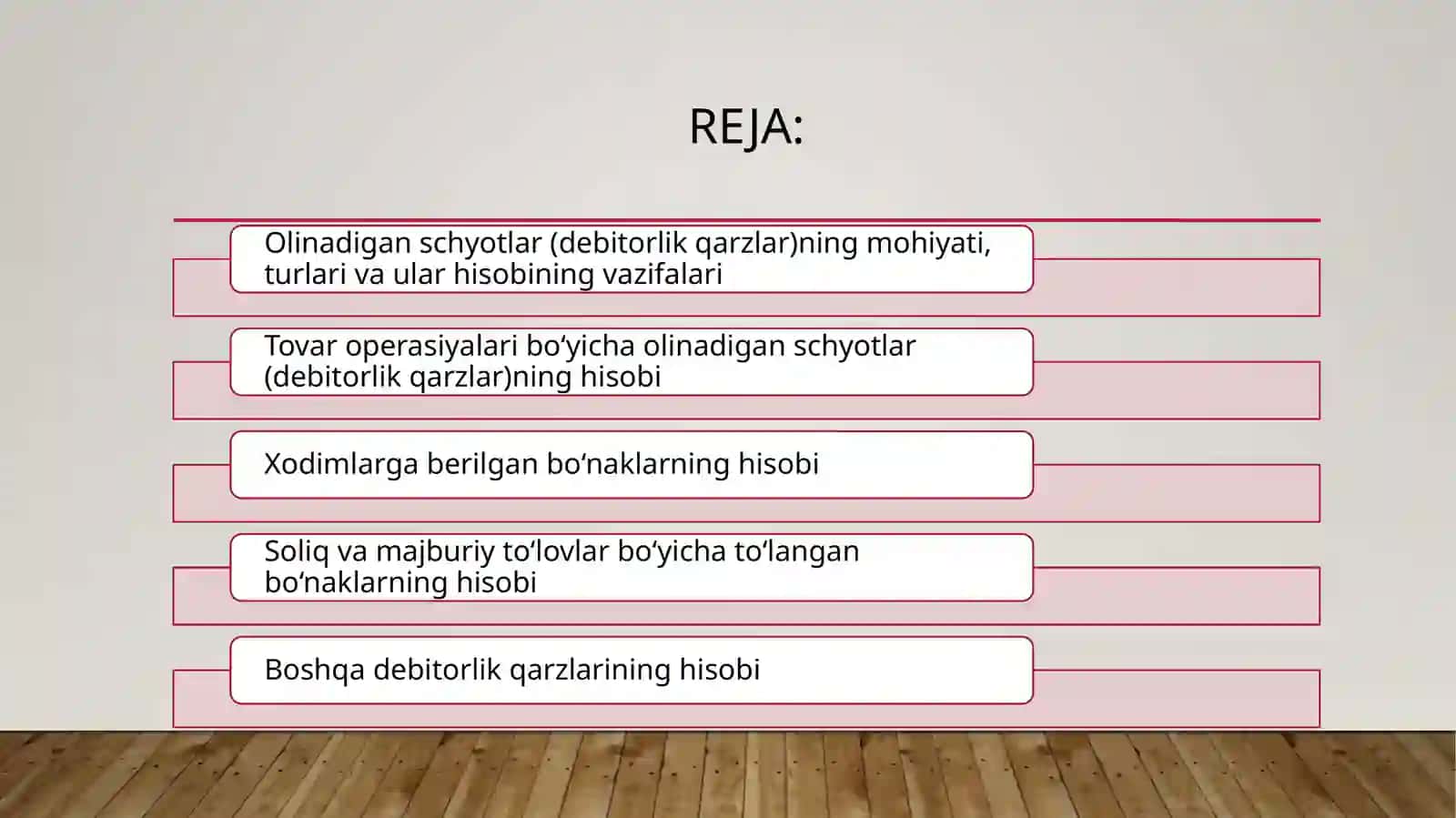OLINADIGAN SChYoTLAR (DEBITORLIK QARZLAR)NING HISOBI 2