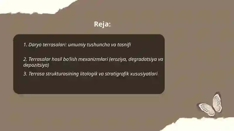 Daryo terrasalari tuzilishi va chizmasini chizish va tahlil qilish 2